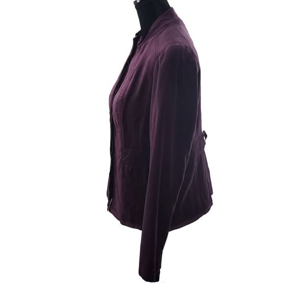 Coldwater Creek Classic Purple Velour Feel Button-Up Jacket Size P12 - Picture 4 of 9